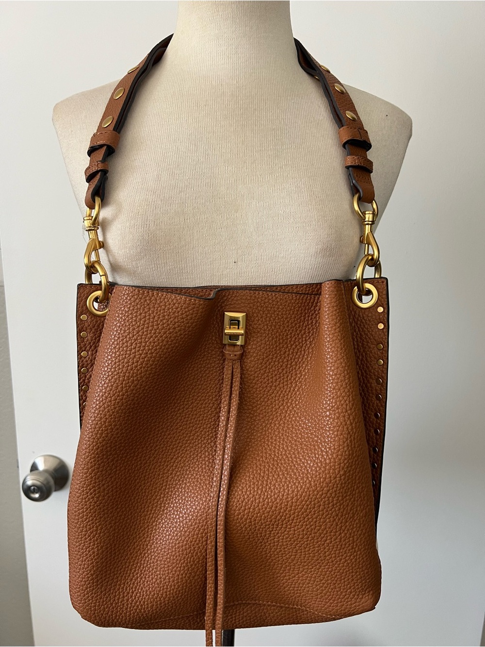 Rebecca Minkoff Pebbled Leather Shoulder Bag - Brown